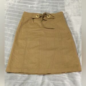 Red Valentino Wool Midi Tan Skirt Size 46